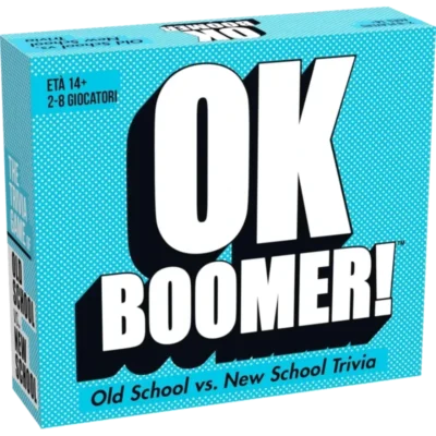 OK BOOMER! Gioco di Carte Trivia Intergenerazionale – 14+ Anni, Sfida Famigliare Old vs New School – 2-8 Giocatori